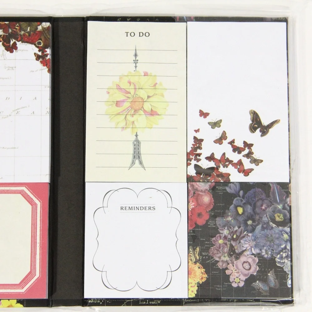 Galison Sticky Note Set NEW Stationery Gift Butterflies Colorful Flowers